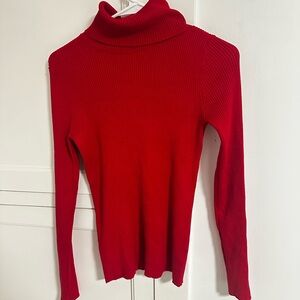 Time and Tru Red Cowl Neck Sweater with Long Sleeves